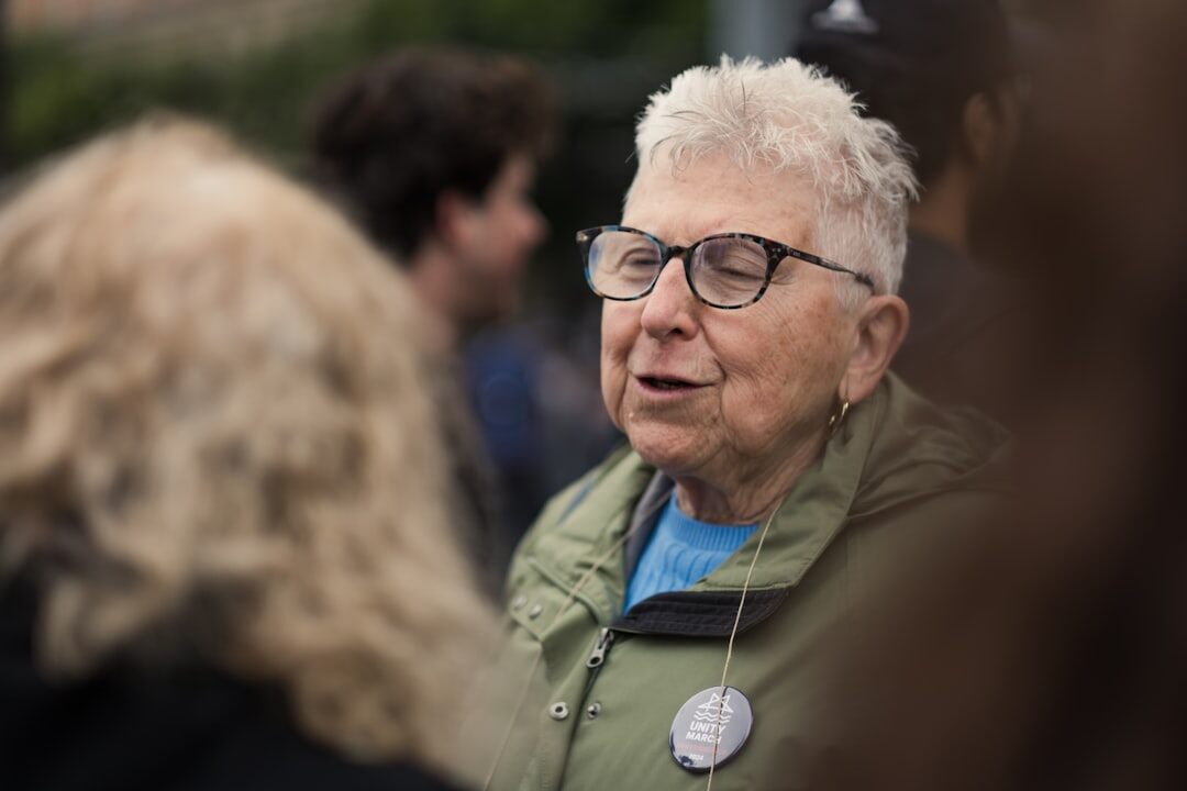elderly person telling story
