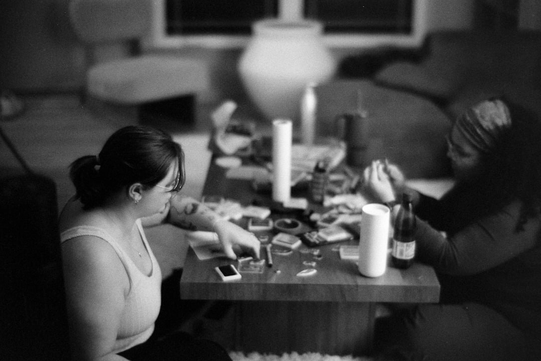 woman sharing story at table