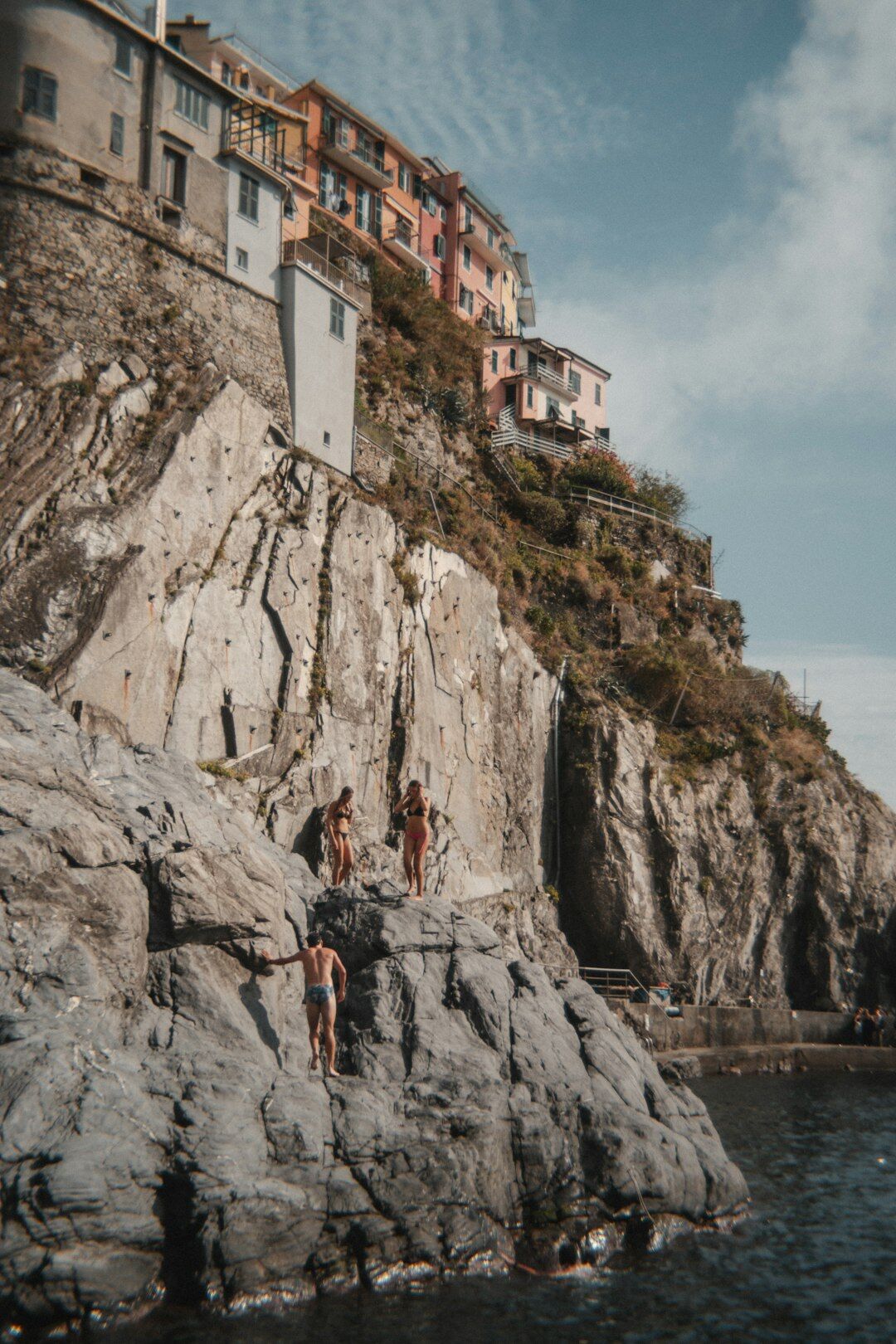 young people in coastal town